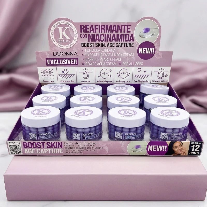 Boost Skin: Crema Reafirmante y Luminosidad – Niacinamida y Péptidos Lila