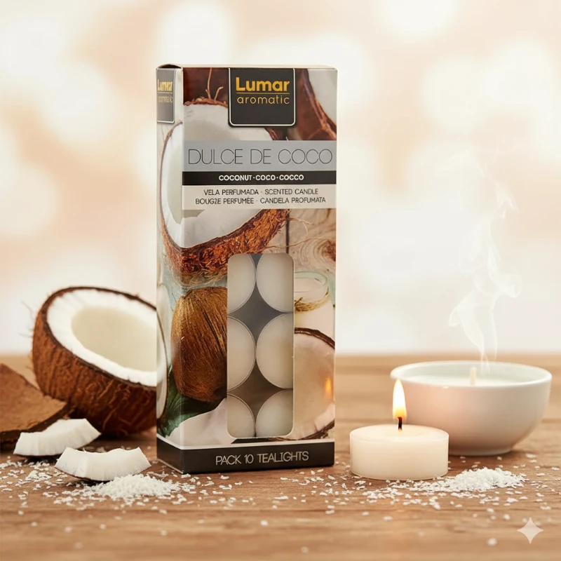 Lote 10 velas de coco