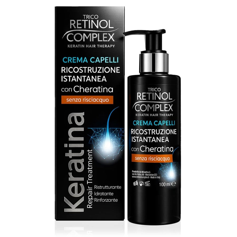 CREMA REPARADORA INSTANTANEA DE QUERATINA HAIR 100ML. RETINOL COMPLEX